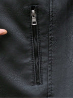 Men'S Fashion Leather Rave Jacket, for Fall Winter, Grunge