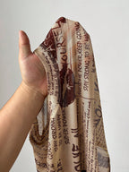 Coolane Women'S round Neck Cropped Newspaper Print Mesh Short Sleeve T-Shirt