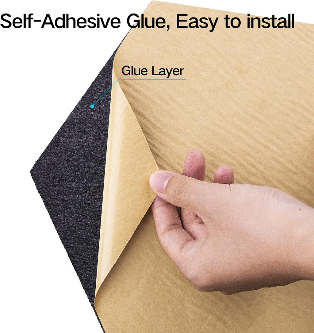 12 Pack Self-Adhesive Acoustic Panels 12" X 10" X 0.4" - Sound Proof Foam Panels with High Density, Stylish Hexagonal Design, Flame Resistant, Absorb Noise and Eliminate Echoes(Black)