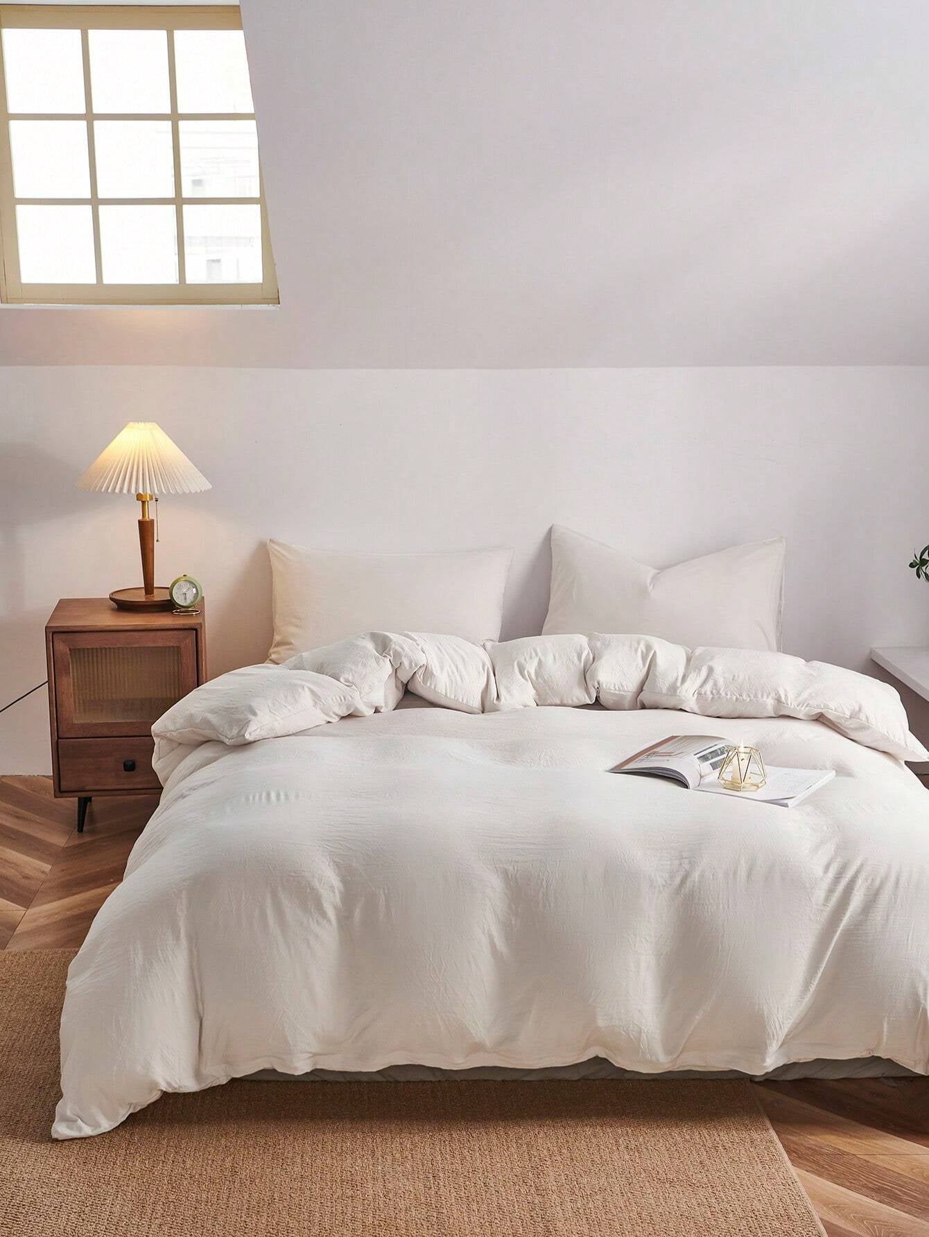 Plain Beige Duvet Cover Set Boho Farmhouse Bedding Set 3 Pieces Decor Beige Comforter Cover Soft Microfiber Duvet Cover for Boys Girls 1 Duvet Cover 2 Pillowcases No Comforter School Bedding