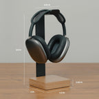 Universal Headphone Stand for Desk, Solid Wood Gaming Headset Stand, Heavy Duty Wooden Headphones Holder, Compatible with Airpods Max and More