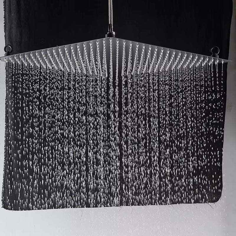 Matte Black 20Inch Rainfall Shower Head Ultrathin Rain Shower Bathroom Shower Faucet Accessory Stainless Steel Rain Shower Tap