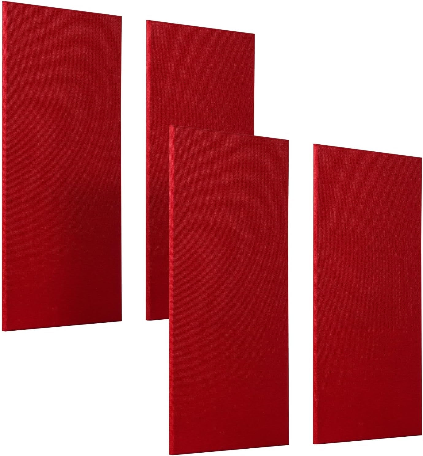 4 PCS Acoustic Panels Sound Absorbing Wall Art, Fabric Acoustic Wall Panels, 23.6"X11.8" Sound Absorbing Panels, Self Adhesive Sound Proof Panel, Noise Dampening Panels Studio Red