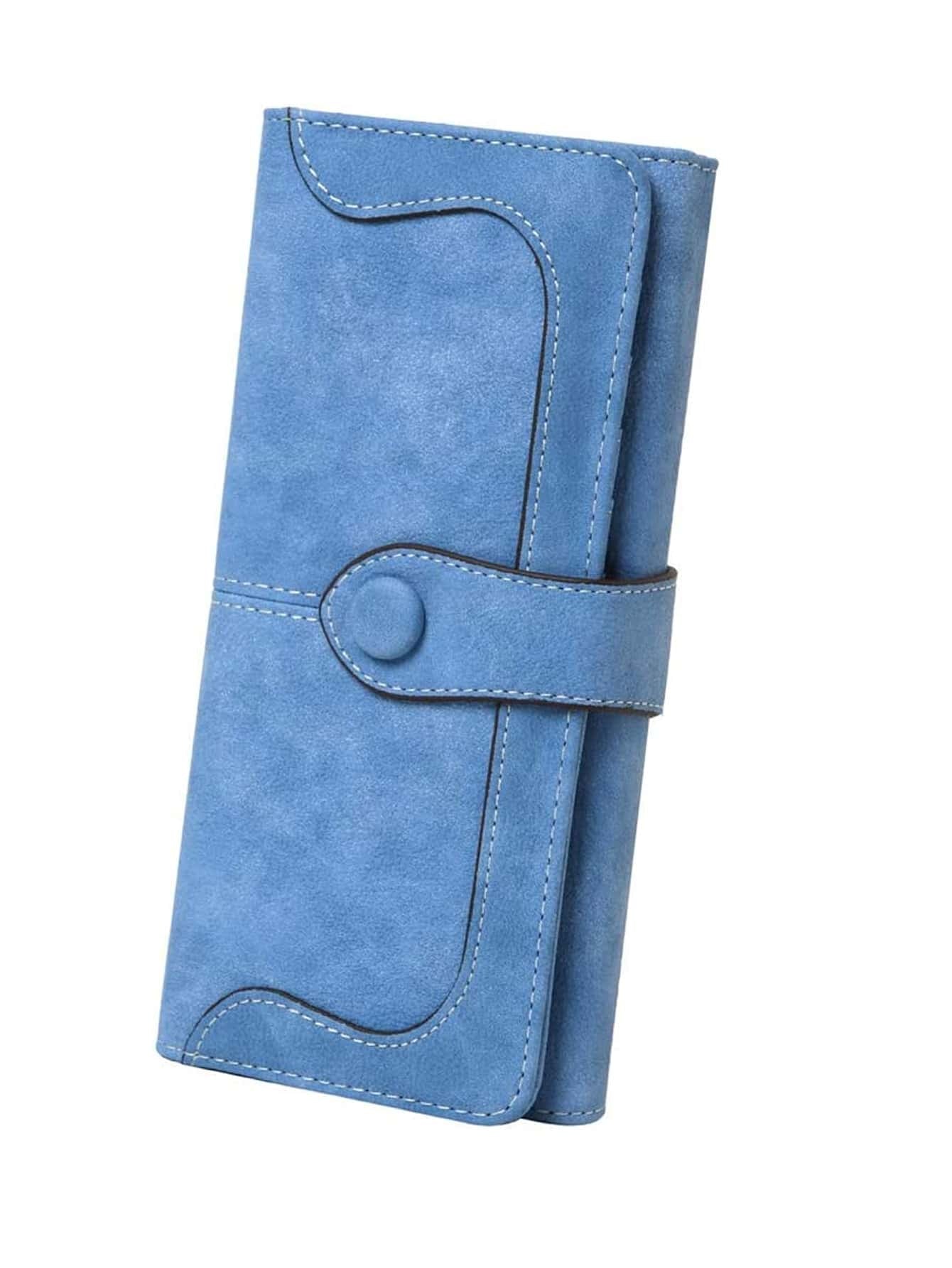 Stitch Detail Long Wallet