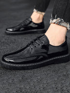 Men Stitch Detail Lace-Up Front Oxford Shoes
